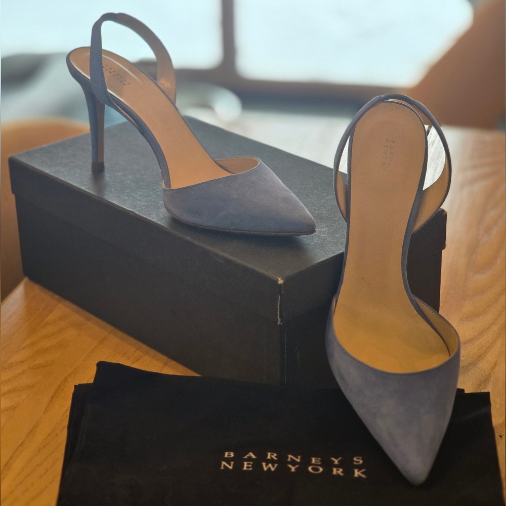 Barneys New York Women's Blue Suede Heels